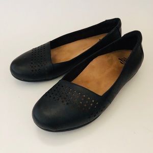 Abeo Fleur Pro 24/7 Black Leather Flats Shoes Sz 8